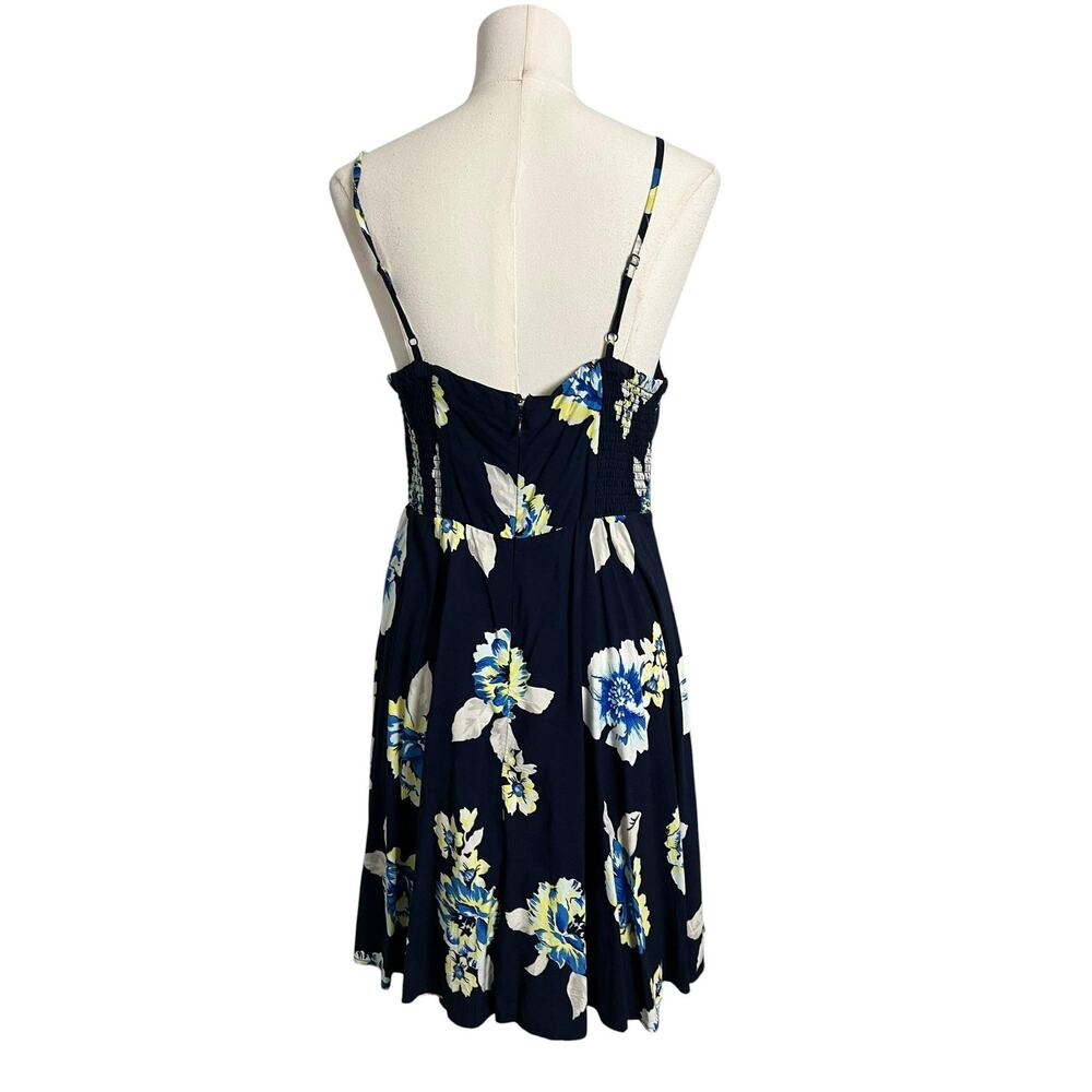 Old Navy Sundress Womens Large Blue Floral Smocked Fit & Flare Summer Casual - Picture 3 of 6
